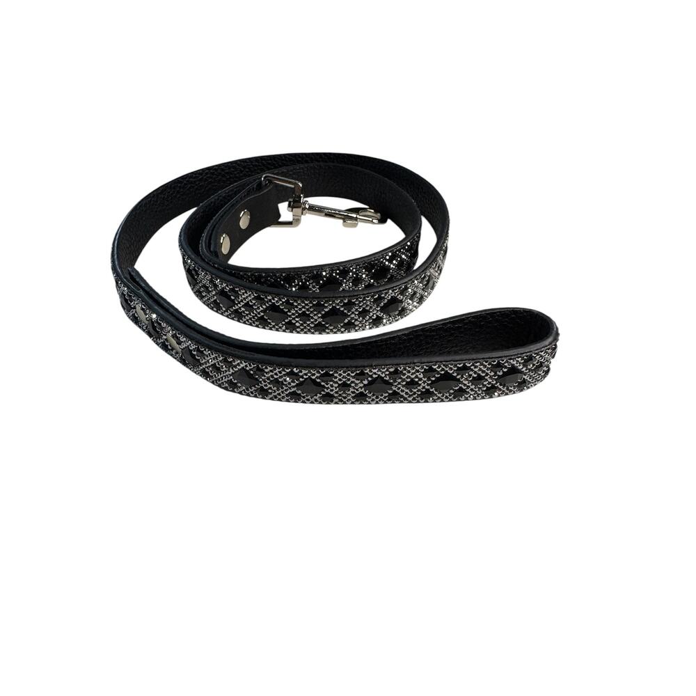 DIAMONDS IN THE RUFF DOG LEASH BLACK